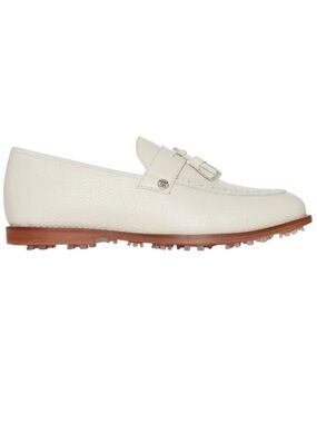 G/FORE Womens Tassel Brogue Cruiser Gallivanter Luxe Leather Golf Shoes in Stone